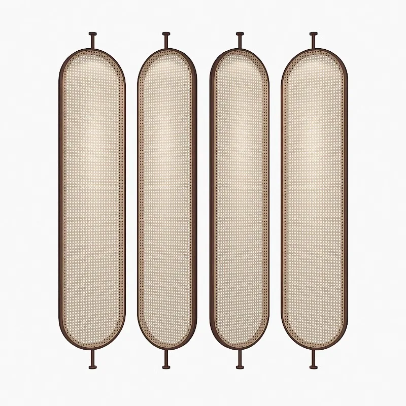 

Solid wood rattan screen living room lobby hotel bed and breakfast restaurant rotating partition Japanese modern simplicity -