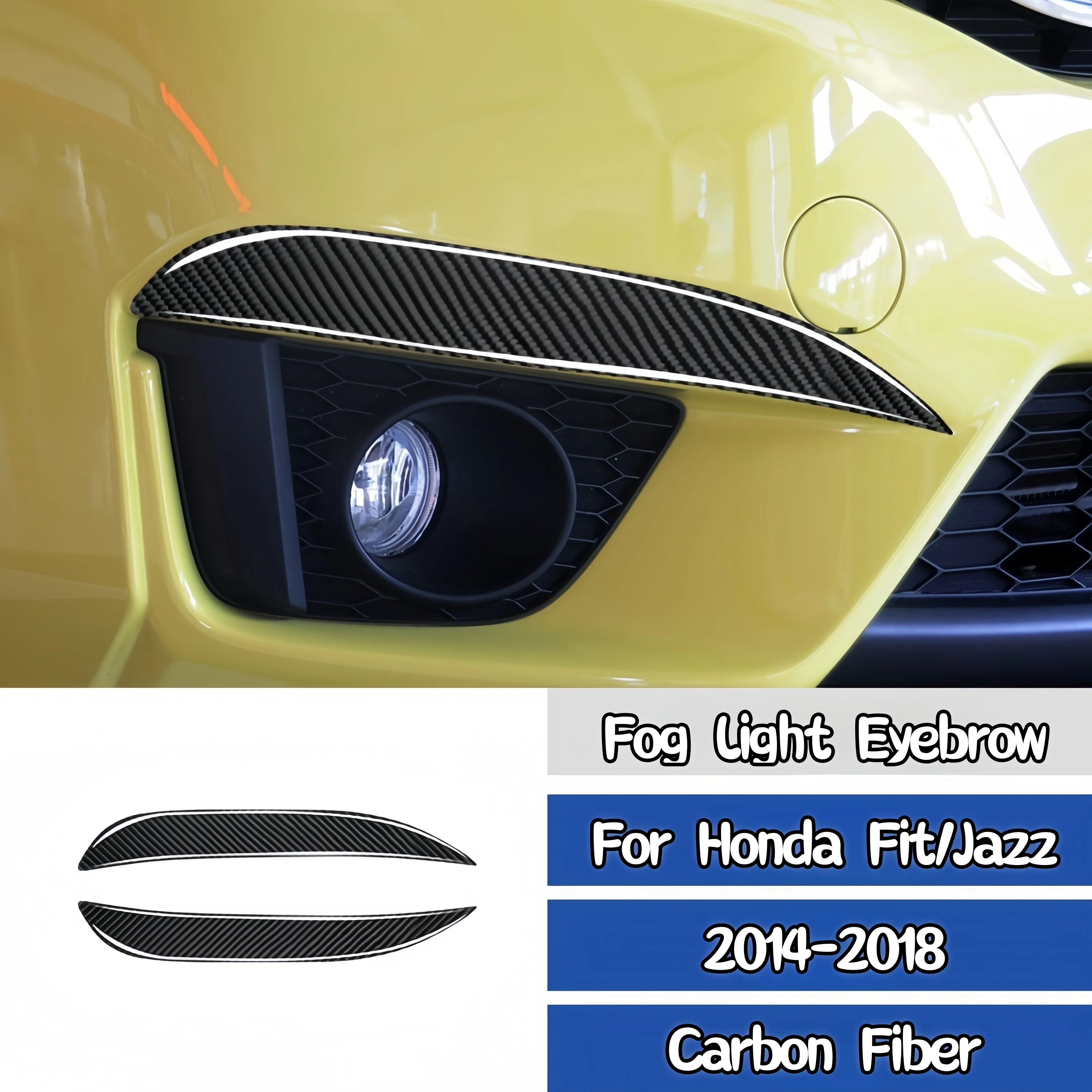 

Для Honda Fit/Jazz 2014-2018 углеродное волокно автомобильные противотуманные фары брови крышки для век комплекты кузова отделка наклейка внешние аксессуары для тюнинга