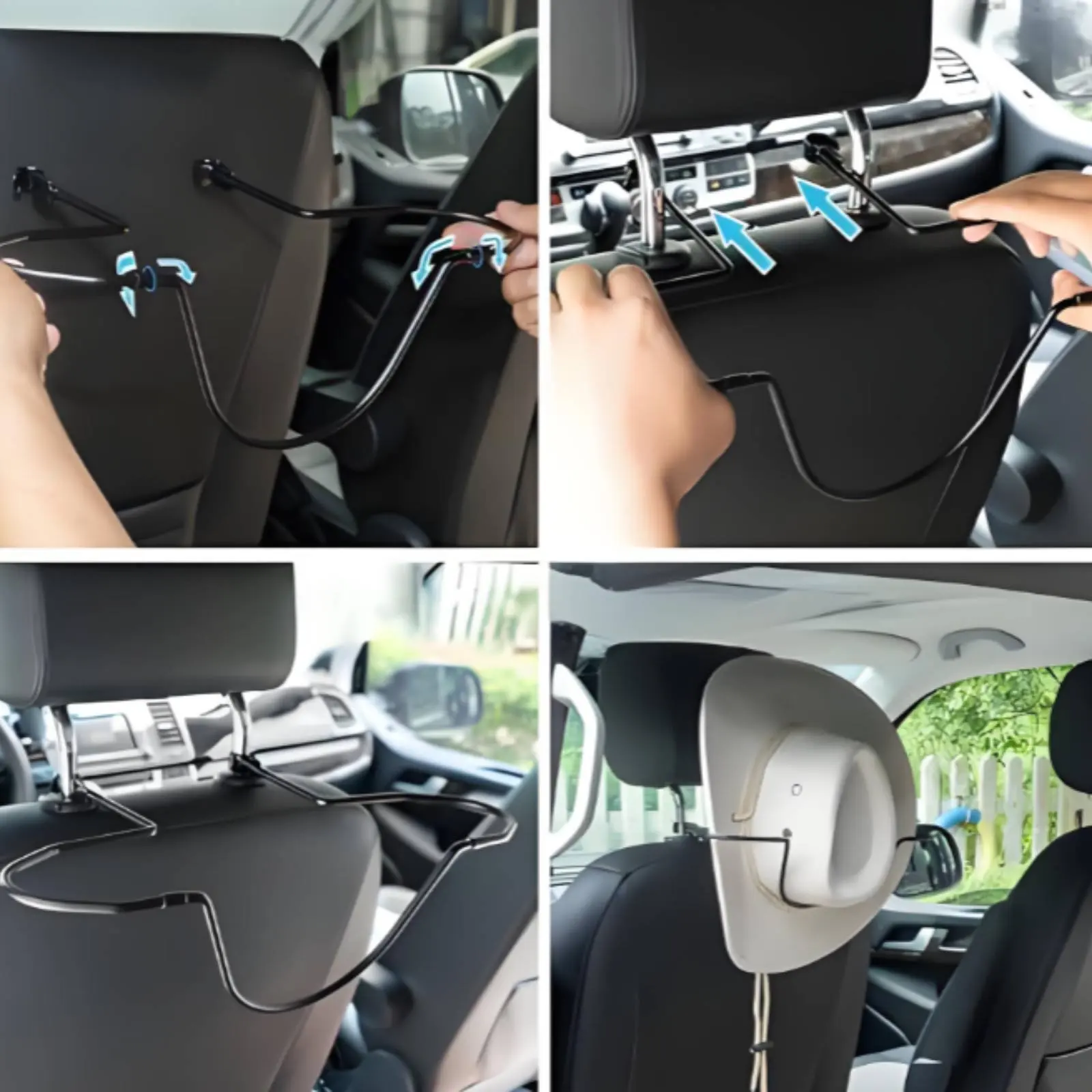 Vehicle Hat Hanger Easy Installation Car Hat Storage Space Saving for Pickup, SUV