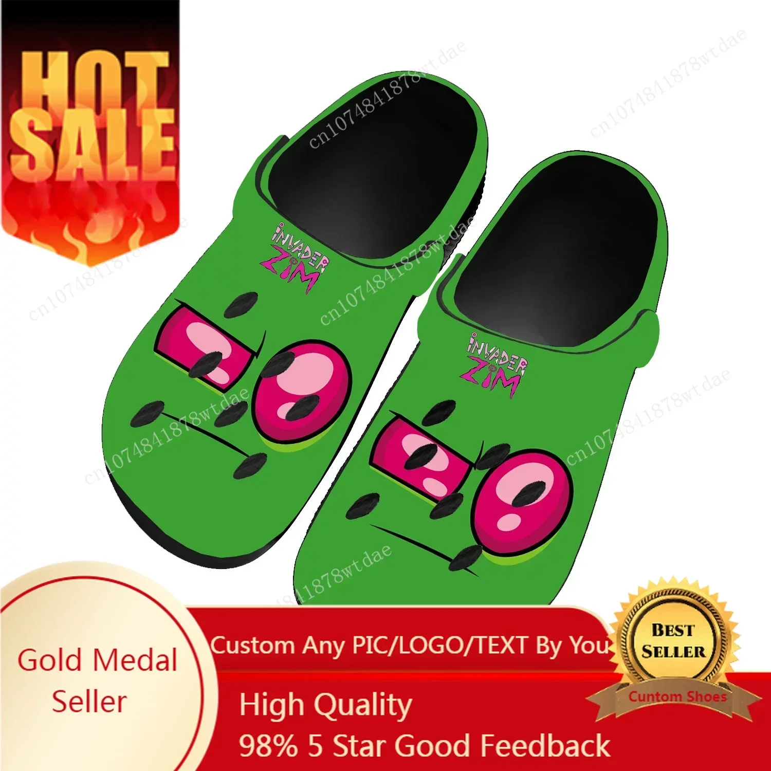 

Zim Home Clogs Mens Womens Teenager Custom Made Water Shoes Invader Anime Cartoon Comic Manga Garden Beach Hole Slippers Sandals