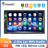 Podofo 7 inch 2 Din MP5 Player HD Touch Screen Car Radio Stereo Multimedia Player BT MP5 Autoradio AUX USB FM Mirror Link