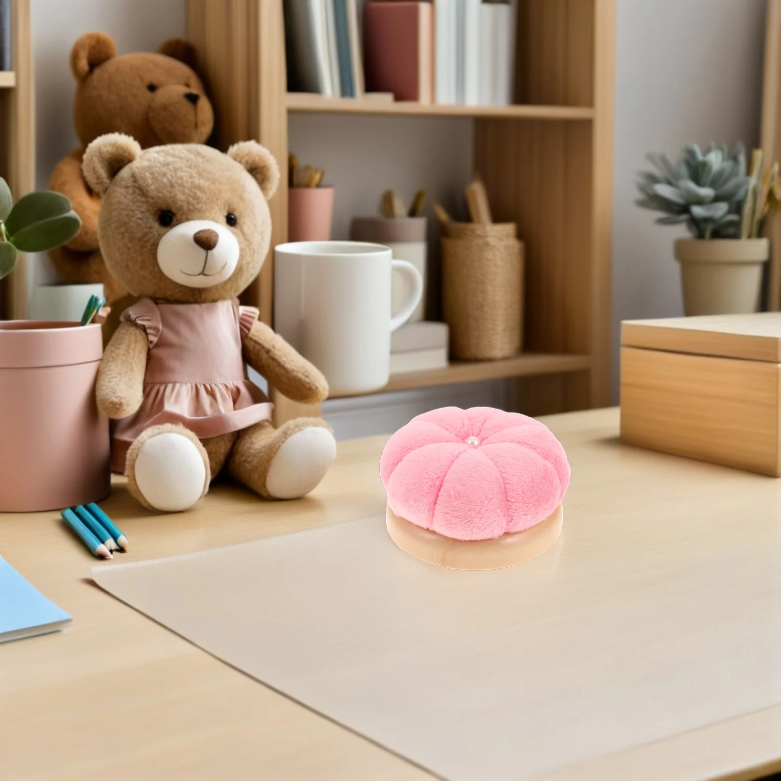 

2Pcs Charming Pumpkin Shaped Needle Cushion Stable Base for Sewing Quilting Embroidery Projects Pink Mini Pin Cushion