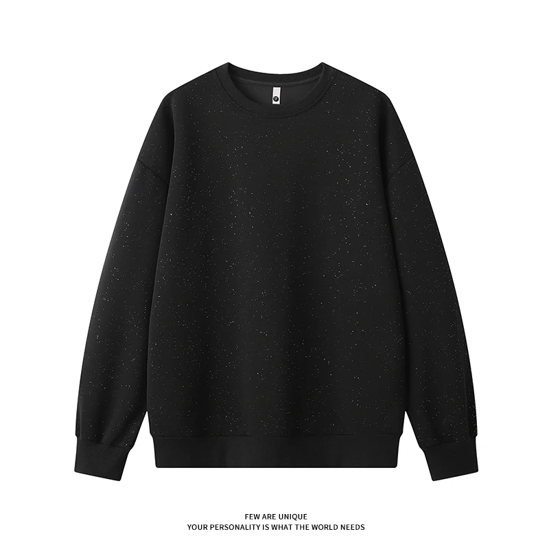 Men\'s Glitter Sweatshirt Galaxy Solid Colour Pullover Round Neck Man Women Sparkly Sweatshirts 2024 Spring Clothes Fine Flash