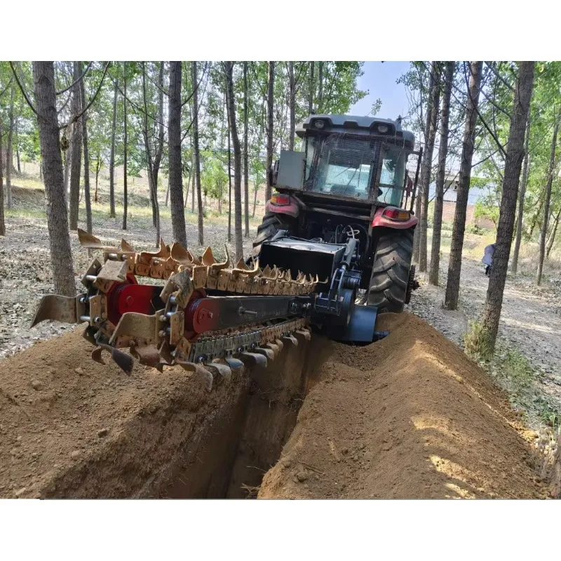 Width 15-200cm Chain Trencher for Tractor 3 Point Hitch  Heavy Duty Ditcher  for Foundation Trenching Agriculture  Construction