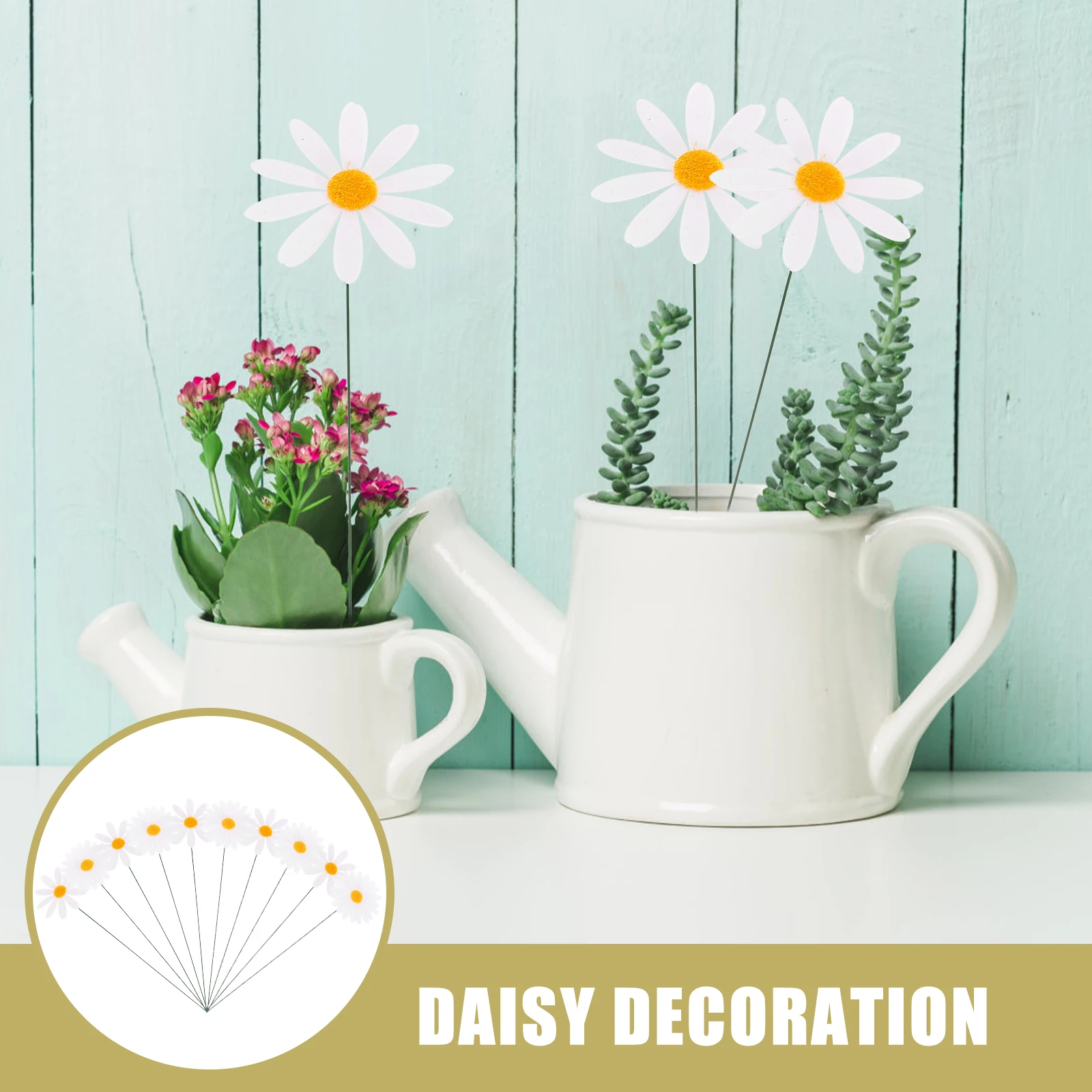 

Garden Stake Simulated Daisy Stick Flower Lawn Stakes Plunger Decorative Metal Mother