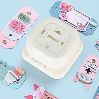 Perforadora de etiquetas 4 en 1, cortador redondeador de esquinas, perforadora de etiquetas de papel para tarjetas de álbum de recortes, suministros para hacer tarjetas fotográficas
