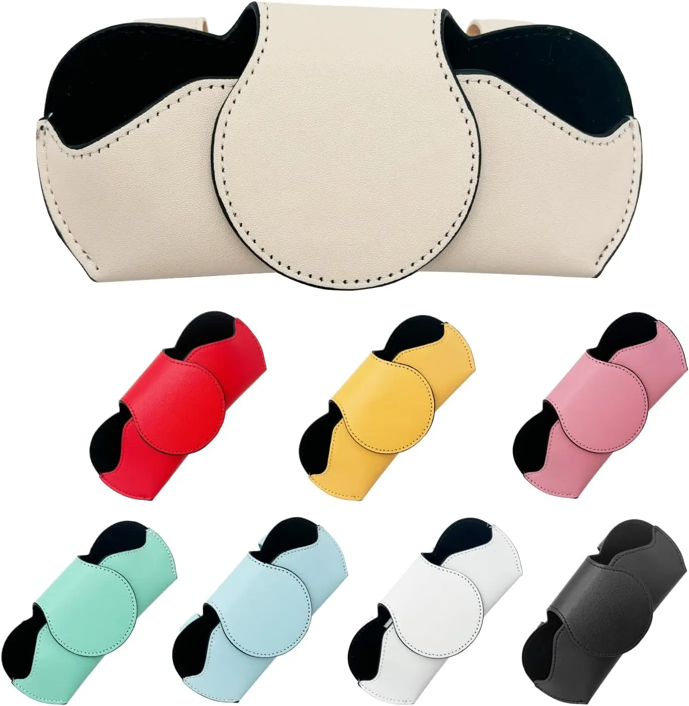 

Sunglasses Holder for Car Visor, Magnetic Leather Automotive Glasses Case, Vehicle Sun Visor