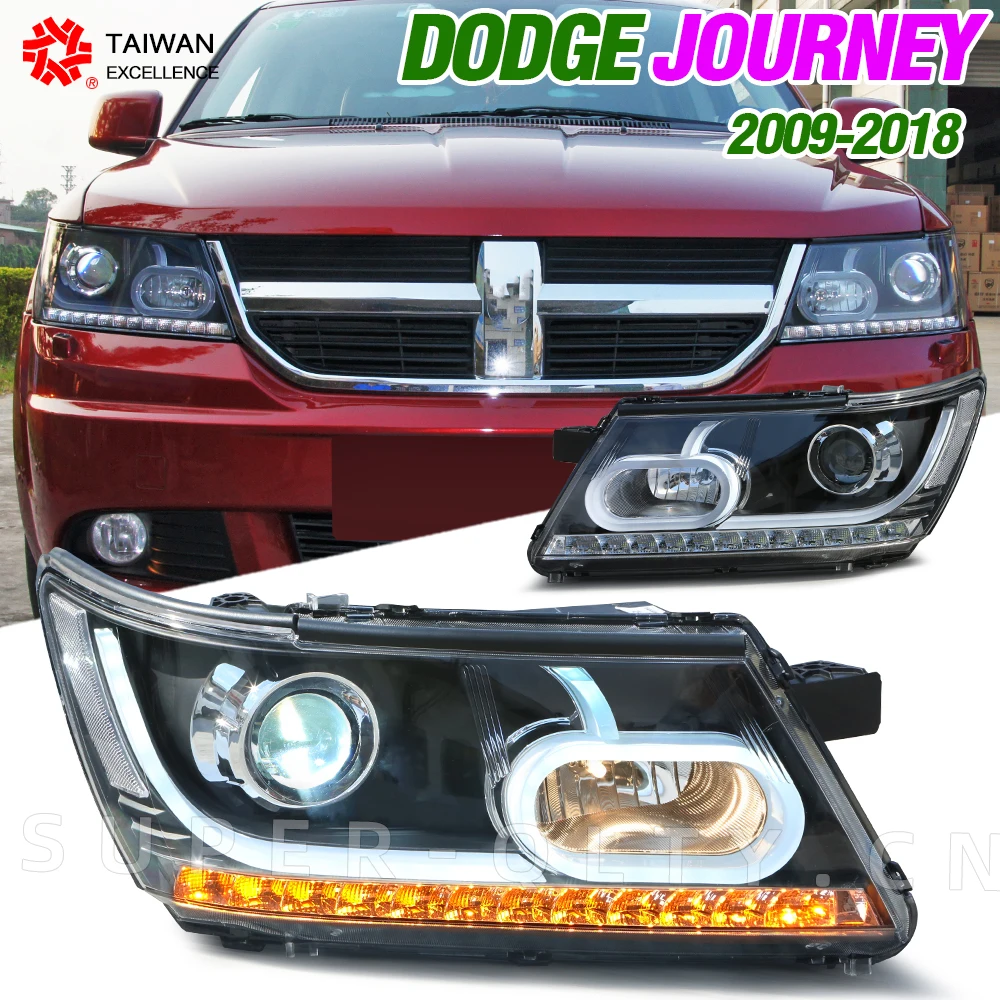 Car Headlights for 2009-2018  Journey JCUV Dodge.Suitable For Full Range of Models .Turn Signal Streamer Version LED Headlight