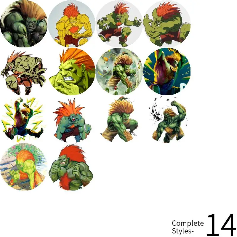 Blanka juego Anime personaje botón suave insignia broche ancla periféricos Pin hojalata pupila moda 58mm colgante de dibujos animados Fandom