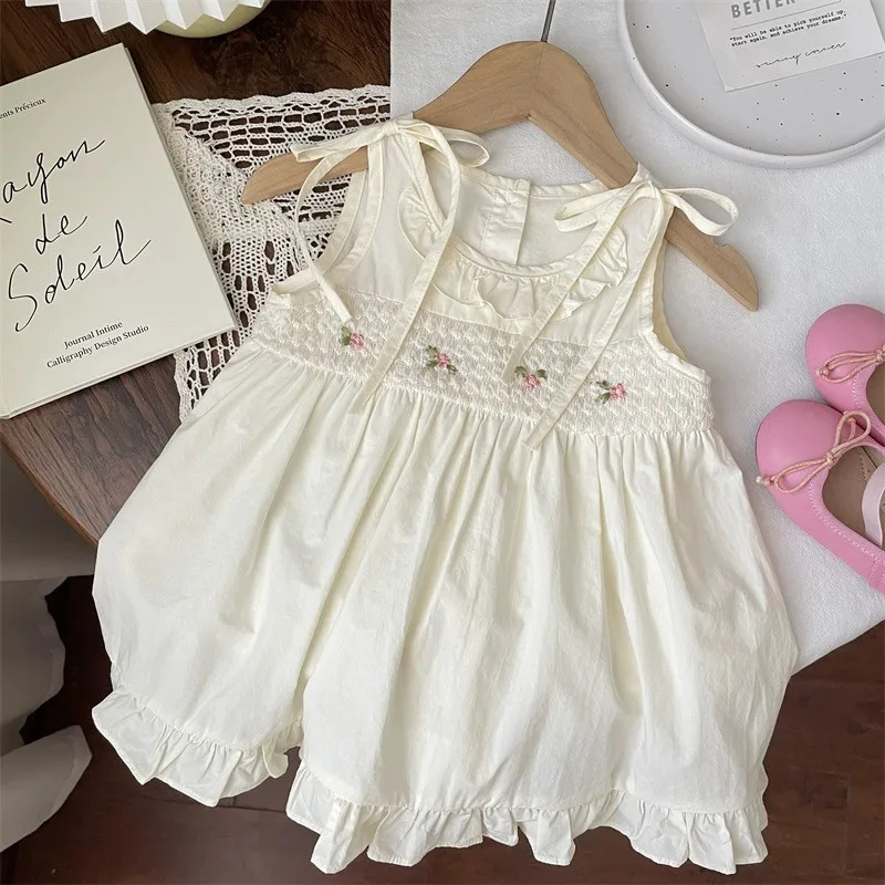 

Summer girl baby flower vest dress fashionable new style children's sleeveless western-style dress