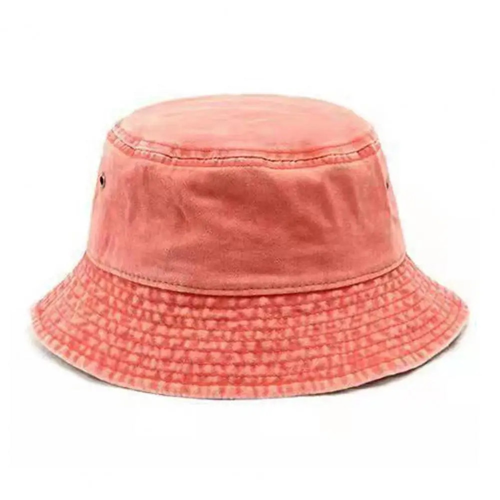 Soft Skin Hat Vintage Washed Denim Bucket Hat for Men Women Breathable Short Brim Fisherman Cap Portable Foldable Sun for Travel