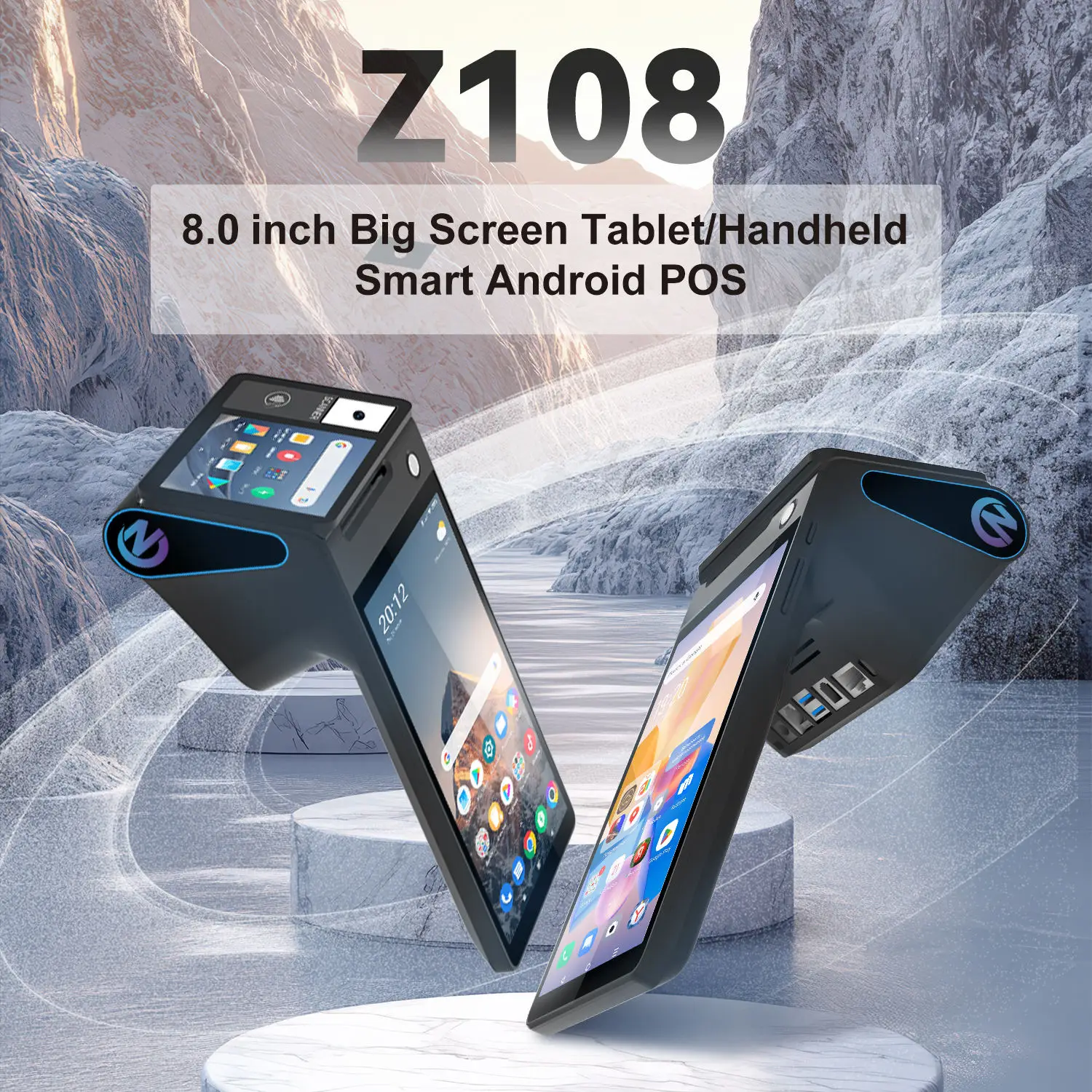 

Z108 Android 14 Dual-Screen Desktop Tablet Cash Register with 8" Touch Display NFC Scanner 58/80mm Thermal Printer POS Terminal
