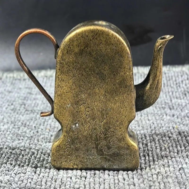 Brass antique collectible kettle with water drop design, part of Four Treasures of the Study