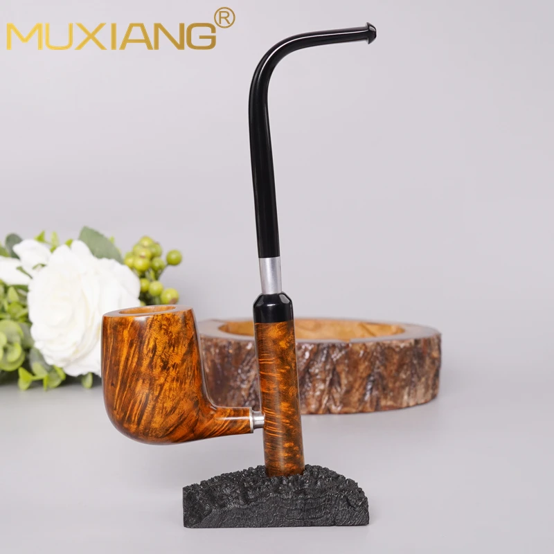 MUXIANG classic Cavalier tobacco wood pipe briar pipe detachable pipe with base