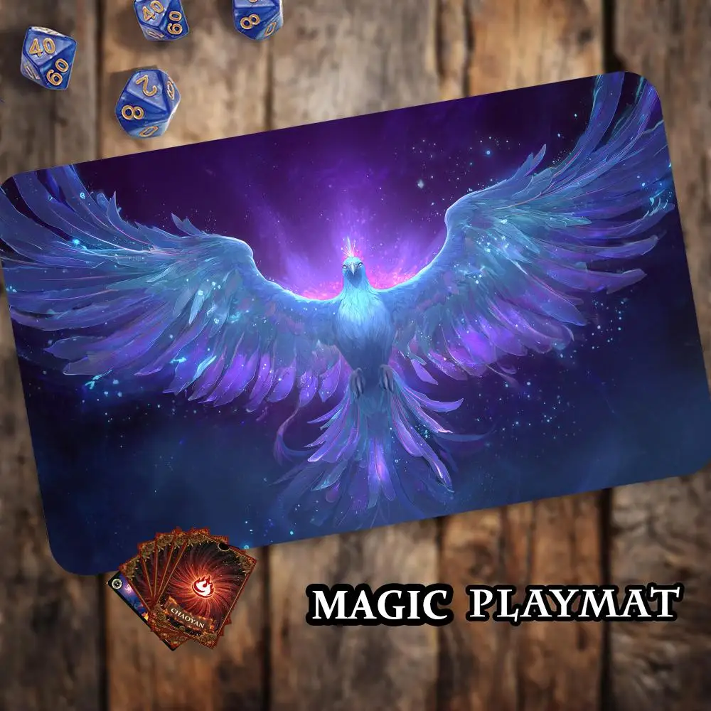 

Fantasy Starry Sky Phoenix MTG Playmat Magic Card Battle Mat Non-Slip Durable 35X60CM Commander playmat Board Game Mat for TCG