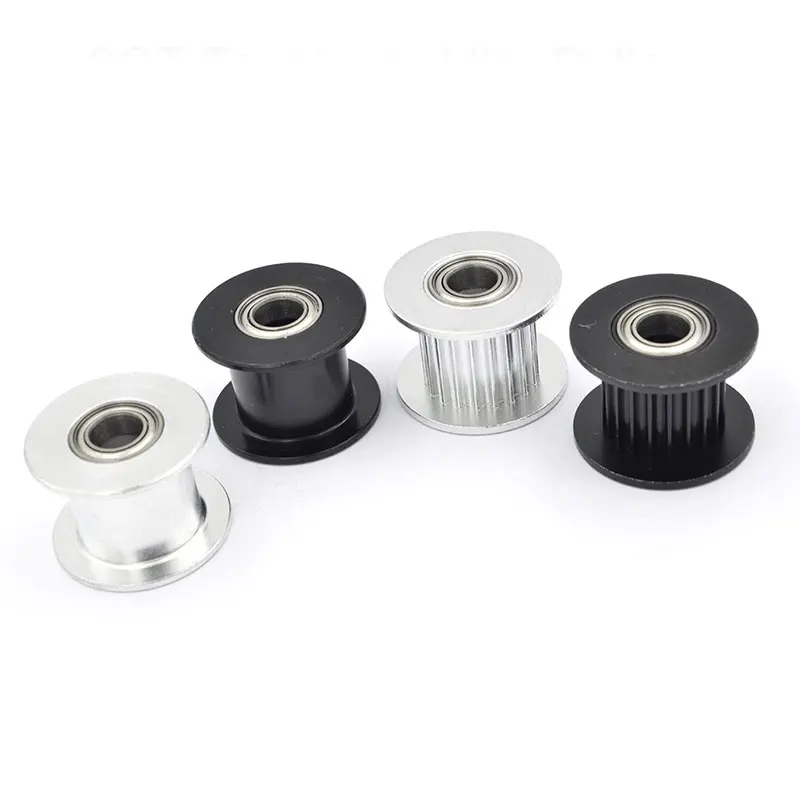 2M 2GT 20 Teeth synchronous Wheel Idler Pulley Bore 3/4/5mm with Bearing Black for GT2 Timing belt pulleys For Width 6/10MM