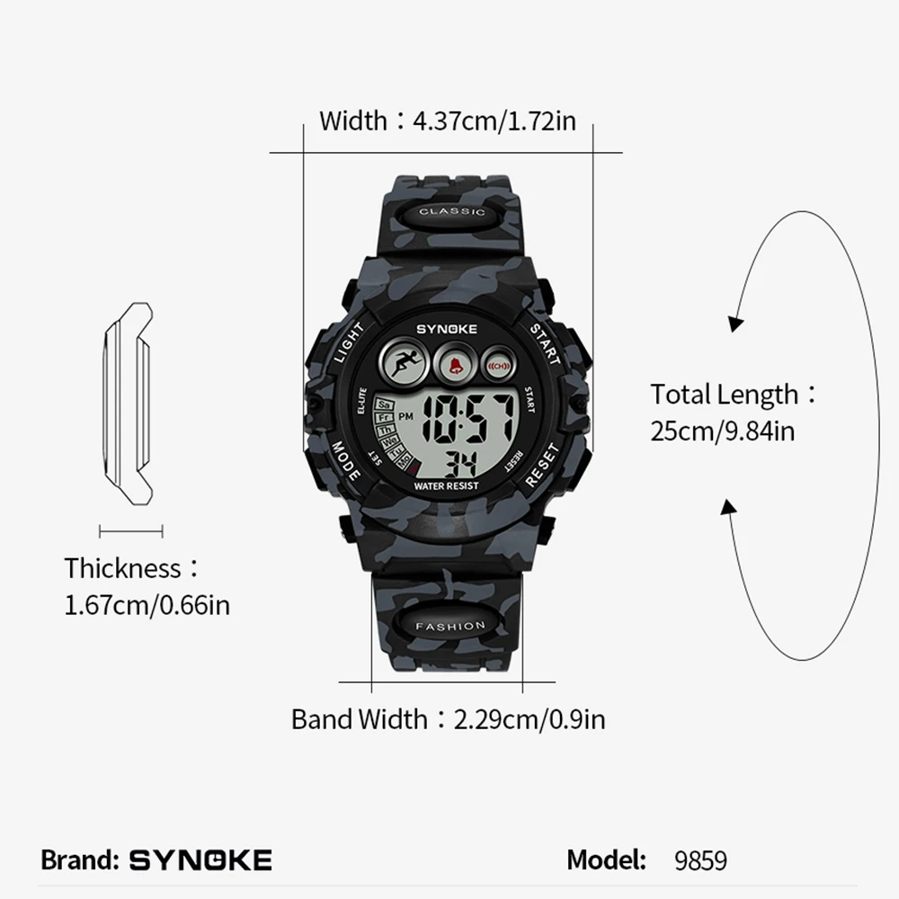 Kids Watch,Boys Watch for 3-15 Year Old Boys,Digital Sport Outdoor Multifunctional 50 M Waterproof Alarm Watch for Children