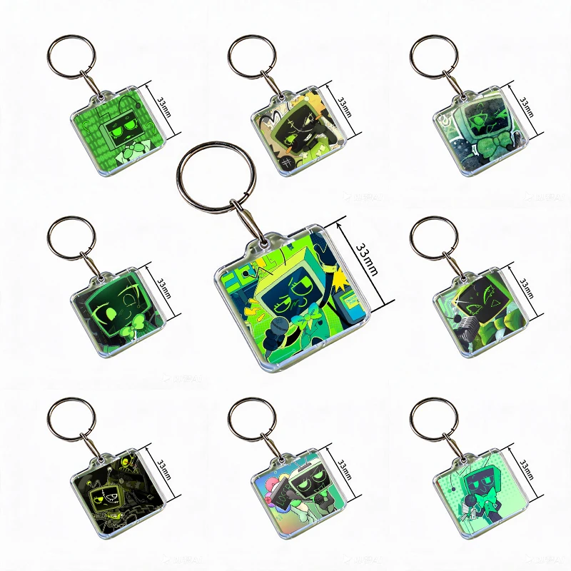 Vee D-Dandys Game World TV Acrylic Keychain Handmade Hanging for Clothes Backpack Decoration Accessories Gifts with Friends