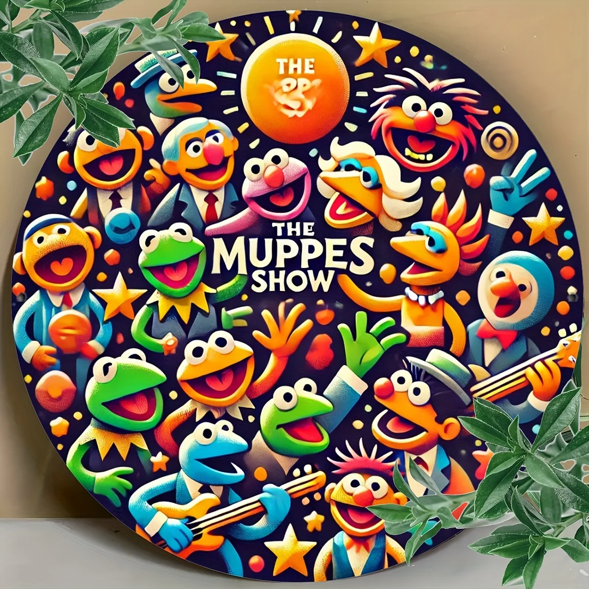1 Stück rundes 20,3 x 20,3 cm (20 x 20 cm) Aluminium-Wandkunstschild im Vintage-Stil, Retro-Muppets-Show-Design, langlebig und langlebig, einfach zu H