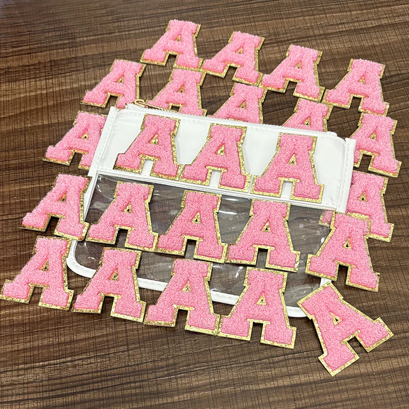 

Розовое полотенце с вышитой нашивкой в виде английских букв, самоклеящаяся нашивка, аксессуары для багажа, аксессуары для одежды своими руками.