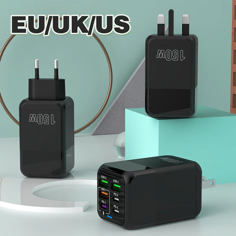 Xiaomi 150W Adapter Fast Charger USB Type C PD 6A Cable Fast Charging Quick Charge 3.0 For IPhone Samsung Oneplus Cellphones