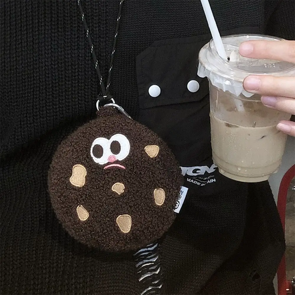 Travel Casual Couple Card Bag Lanyard Cartoon Keychain Cloth Plush Small Wallet Headset Storage Bag Cookies Coin Purse Cute Bag