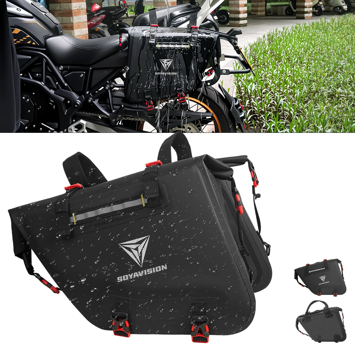 Motorcycle Saddlebags 2Pcs Side Pannier Bag for Honda Grom Motorcycle Dirt Bike Dual Sport Motorcross Motorbike Bag