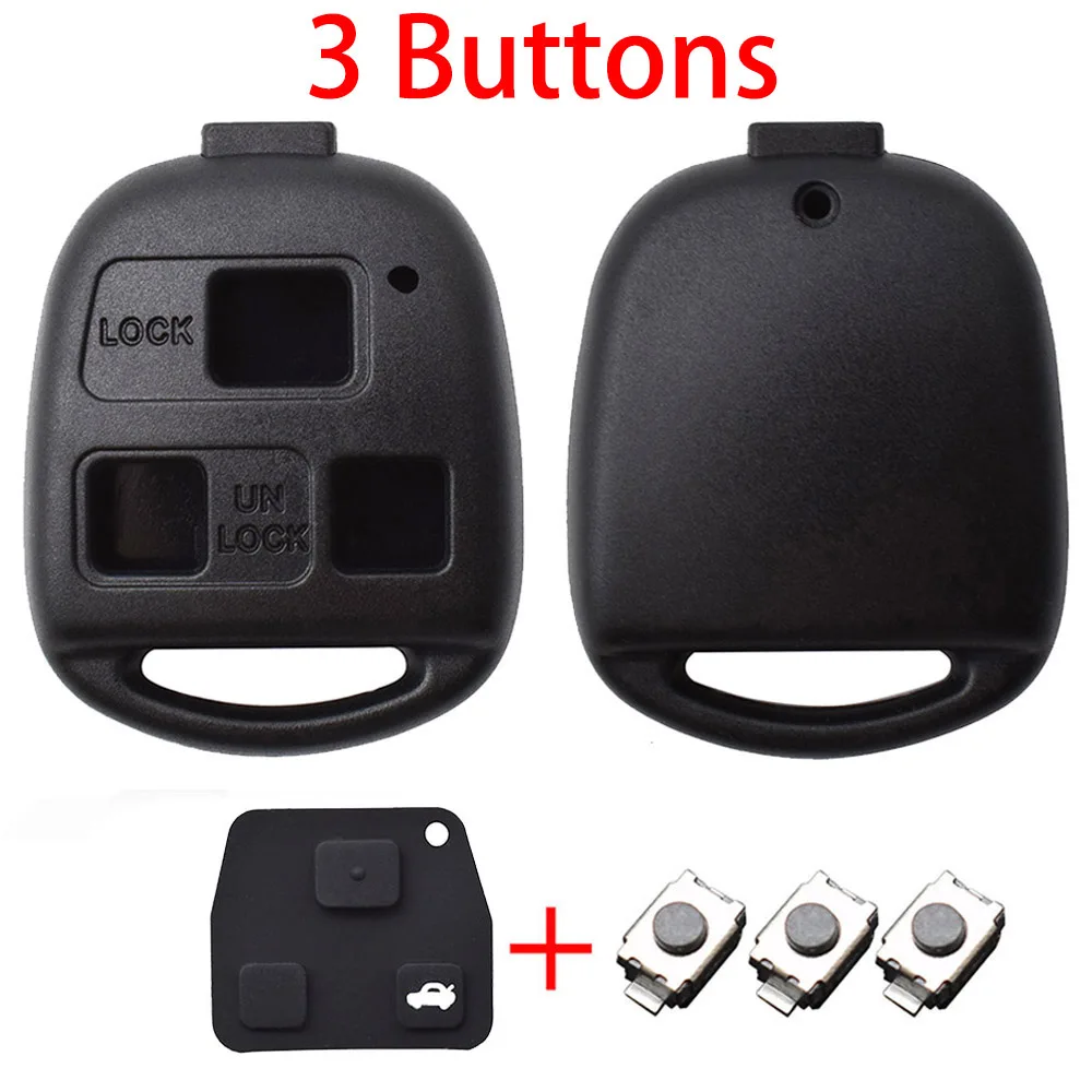 2 3 Button Pad Switch Remote Car Key Shell For Toyota RAV4 Yaris Prado Corolla Land Cruiser Previa Echo Tarago Pixis Rush Celica