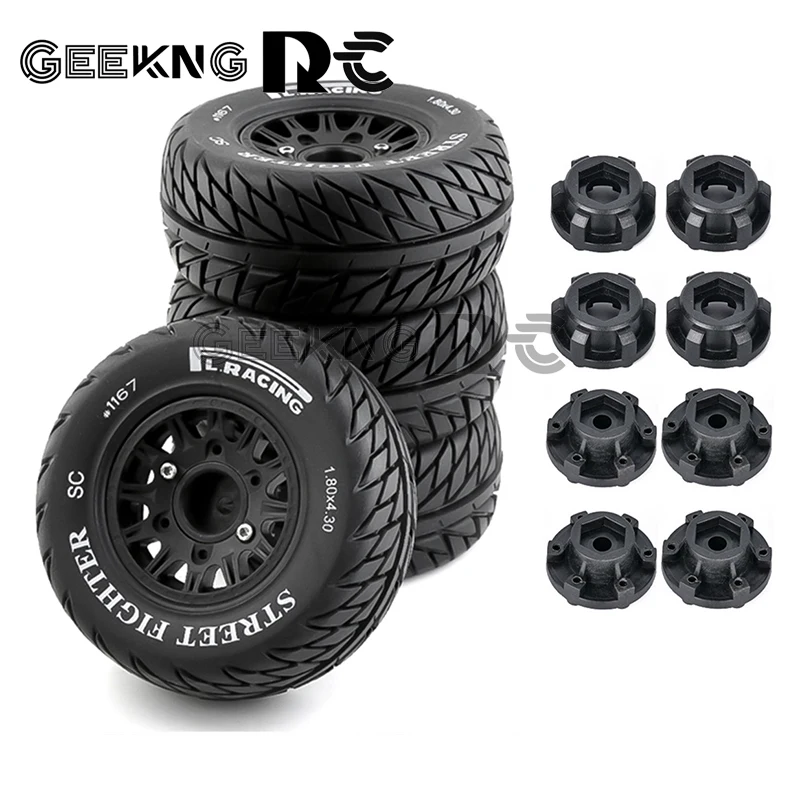 

4Pcs 113mm 1/8 1/10 Short Course Truck Tire with 12mm 14mm 17mm Wheel Hex for Slash ARRMA SENTON Vkar SCTX10 HPI RC Car