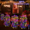 4Pack 680LED Christmas Solar Firecracker Fireworks Lights Outdoor Yard Lawn Garden Decorative Light Party Landscape Lighting