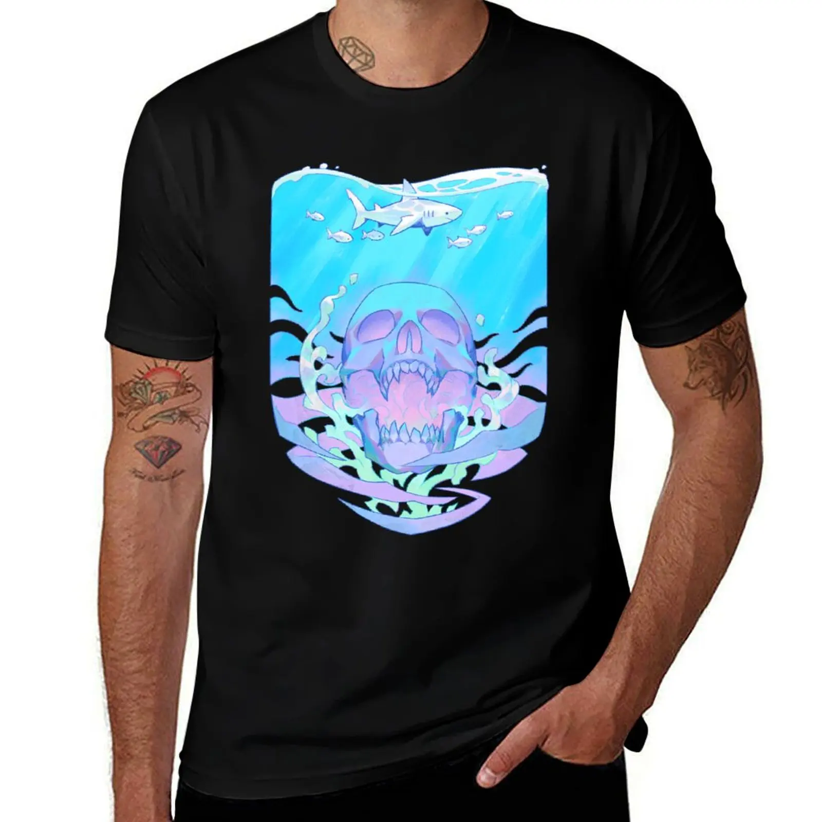 Ocean Devourer T-Shirt Basic Breathable Solid Color T-Shirt