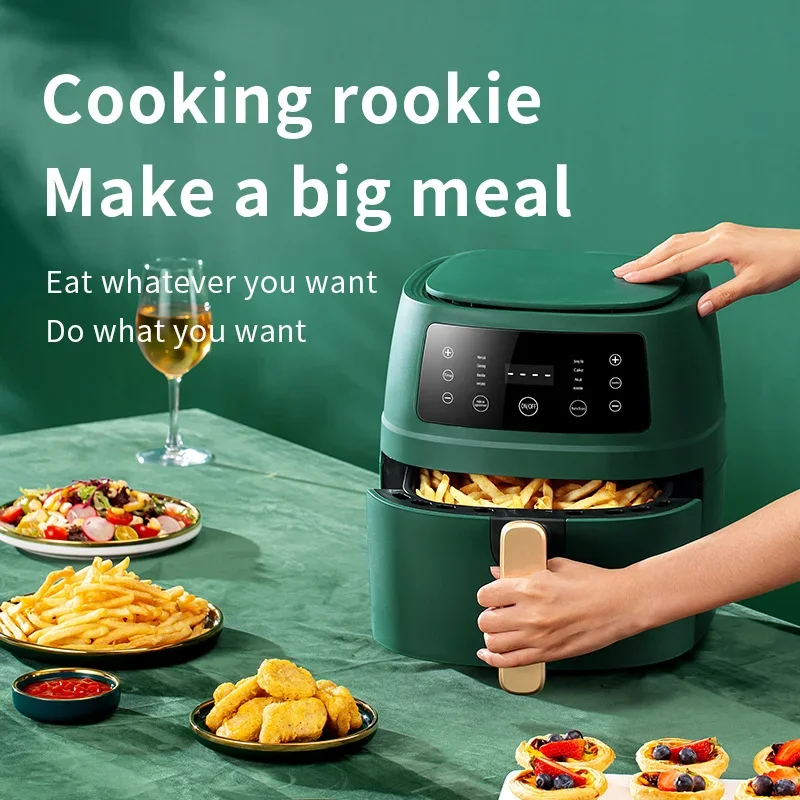 Air Fryer Automatic Household 5L Multifunctional LED Touchscreen Air Fryer  French Fries Machine  Airfryer