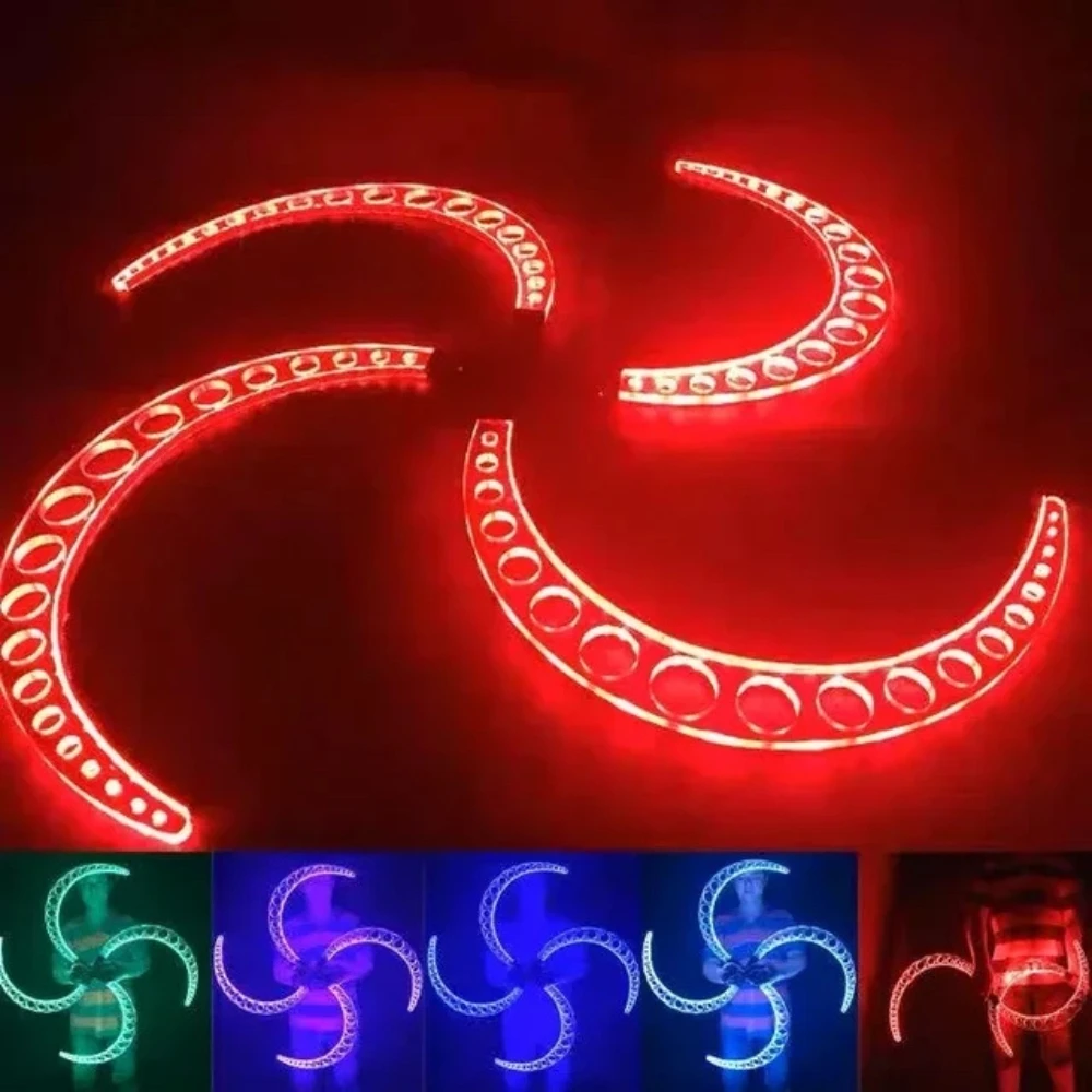 LED Scimitar Robot for Men Stage Catwalk Bar Show Luminous Props Luminous Stick LED Juggling Ring Props LED Rotating Machete