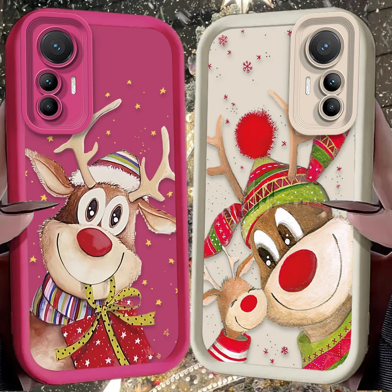 Christmas Santa Reindeer Case for Xiaomi 12T 13T 14T 11T 13 12 11 Lite 5G NE POCO X6 X5 F6 F5 F3 X4 GT X3 NFC M5S M6 Pro 4G Etui