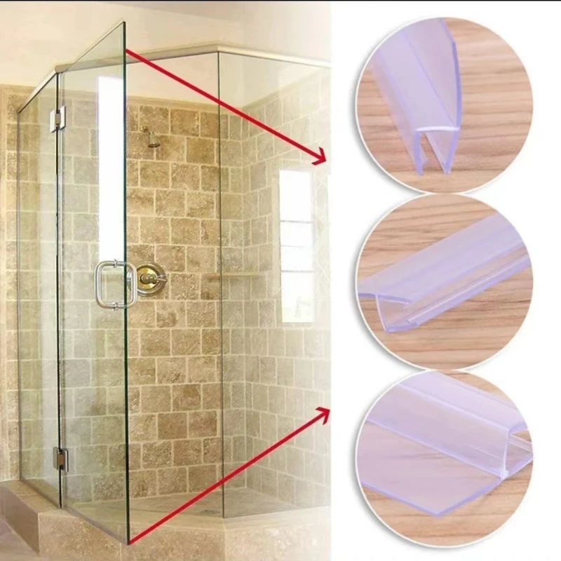 Silicone Shower Screen Seal Sliding Strip Plastic Rubber for Bath Room F/h6/8/10/12MM Door Window Glass Fixture Accessories