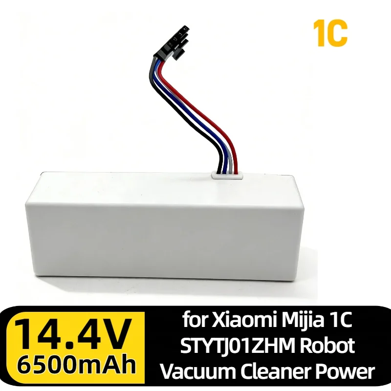 

14.4V 6500mAh High-Capacity Replacement Battery – Li-ion Spare,for Xiaomi Mijia 1C STYTJ01ZHM Robot Vacuum Cleaner Power Upgrade