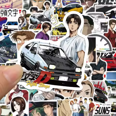 10/30/50pcs Initial D Anime Stickers Cool Japanese Manga Decals Luggage Notebook Phone Bike Fujiwara Takumi Cartoon Sticker Pack