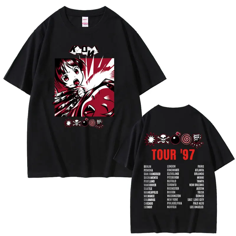 Rock Band Kmfdm Symbols Tour 97 Graphic T-shirt Men Women Vintage Anime Gothic Punk Streetwear Men's Casual Pure Cotton T Shirts