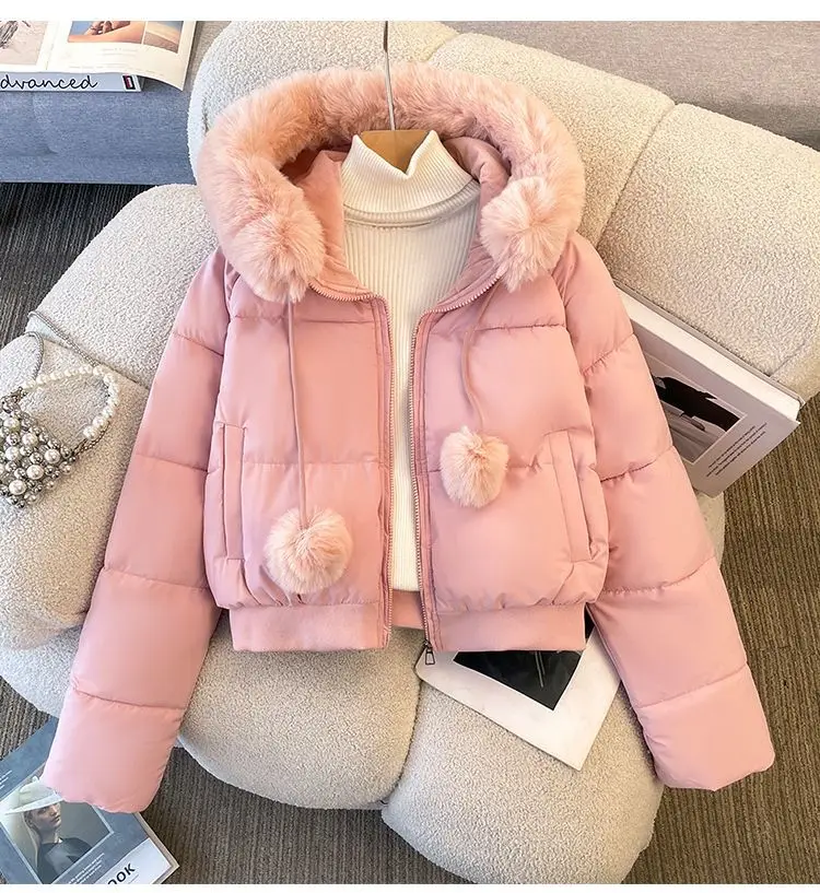 2025 winter new down cotton clothes women's short small thickened cotton clothes fashionable and warm