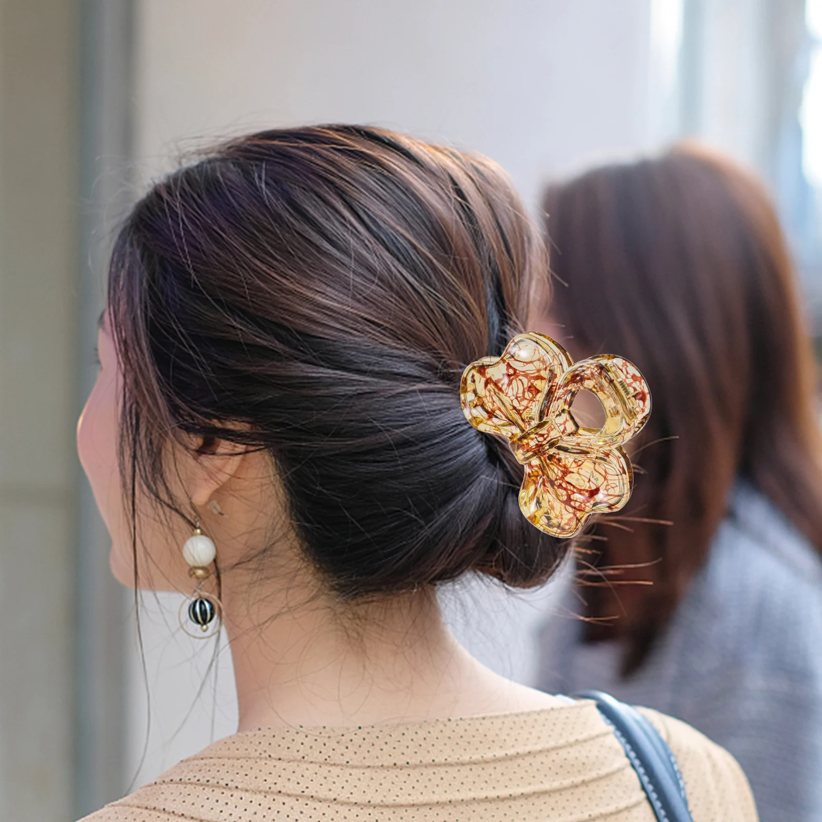 

2pcs Bow Claw Clips Large Clips Women Styling Accessories Durable Grip Suitable All Types Daily Wear Party Wedding Use Claw Clip