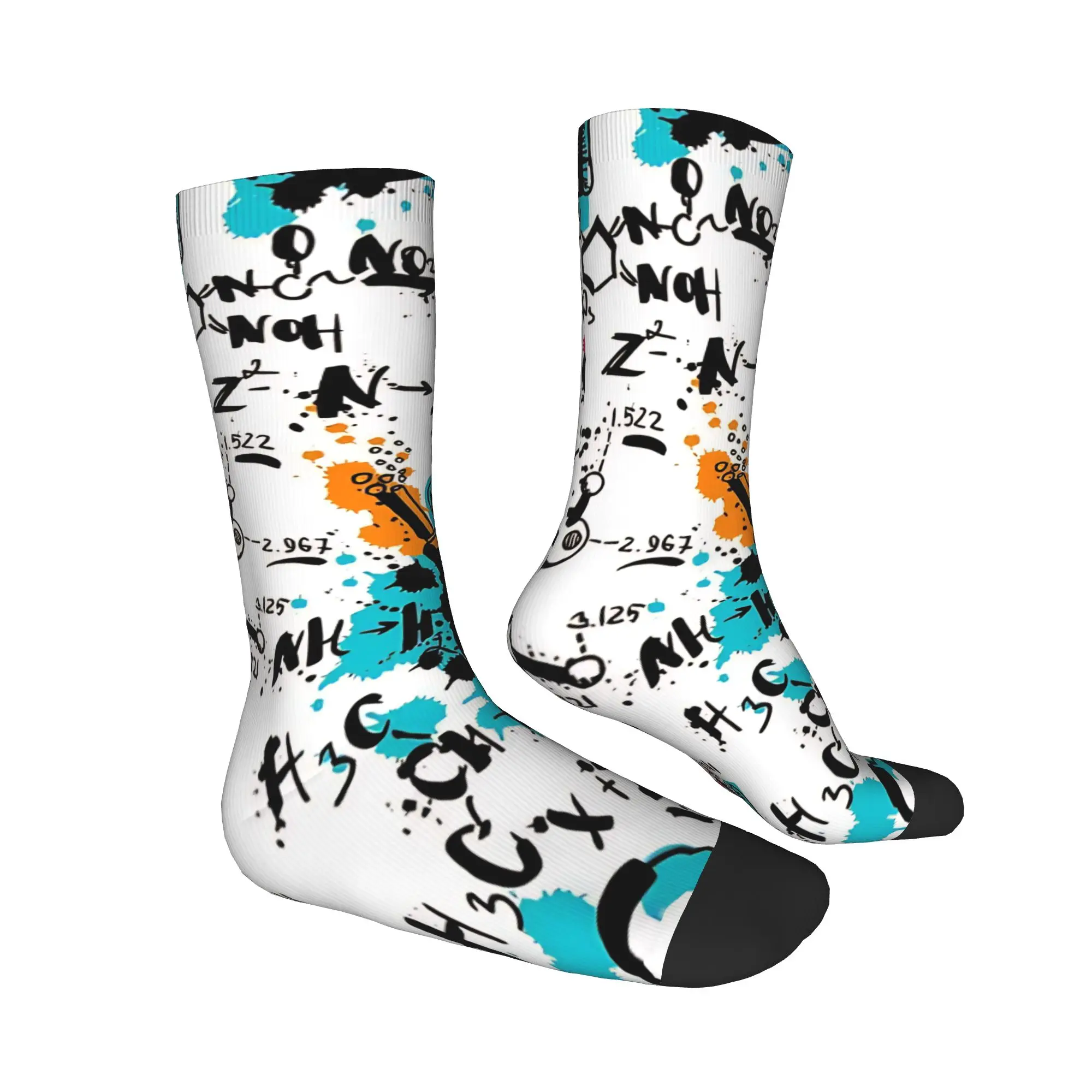 Seamless Pattern Old Chemistry Laboratory With Tubes And Formulas  Socks Autumn  Stockings Men's Quality Socks Non-Slip Socks