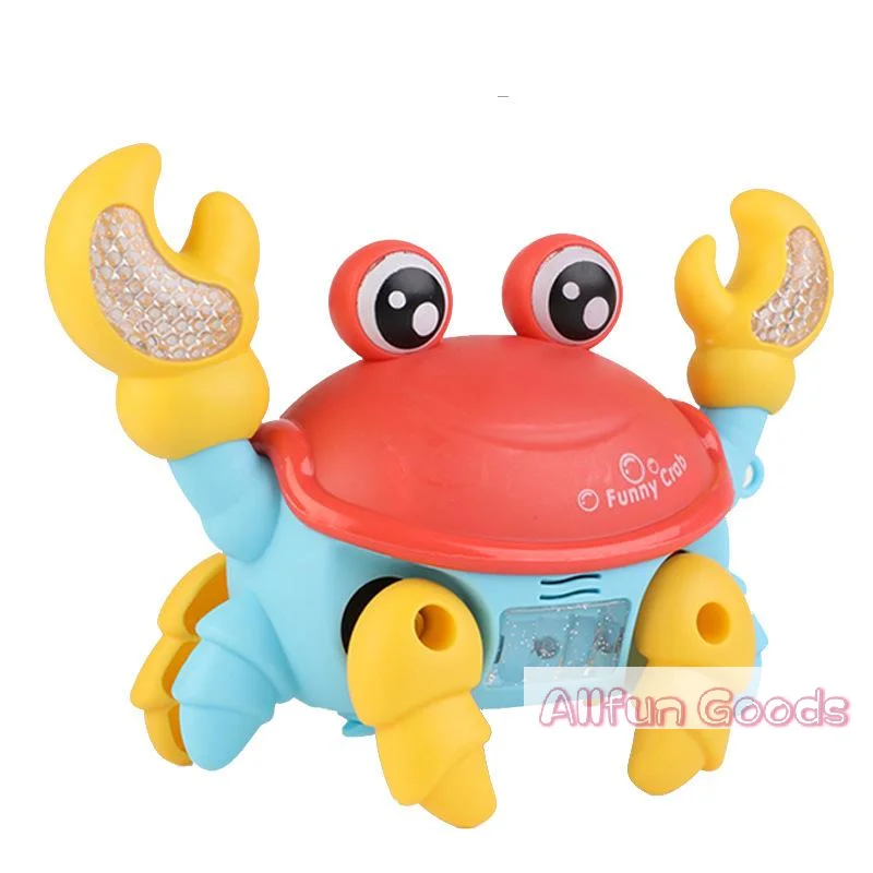 1Pcs Walking Moving Toys For Kids Crawling Crab Toy Electric Little Crab Toys With Sound And Light Interactive Music Gifts
