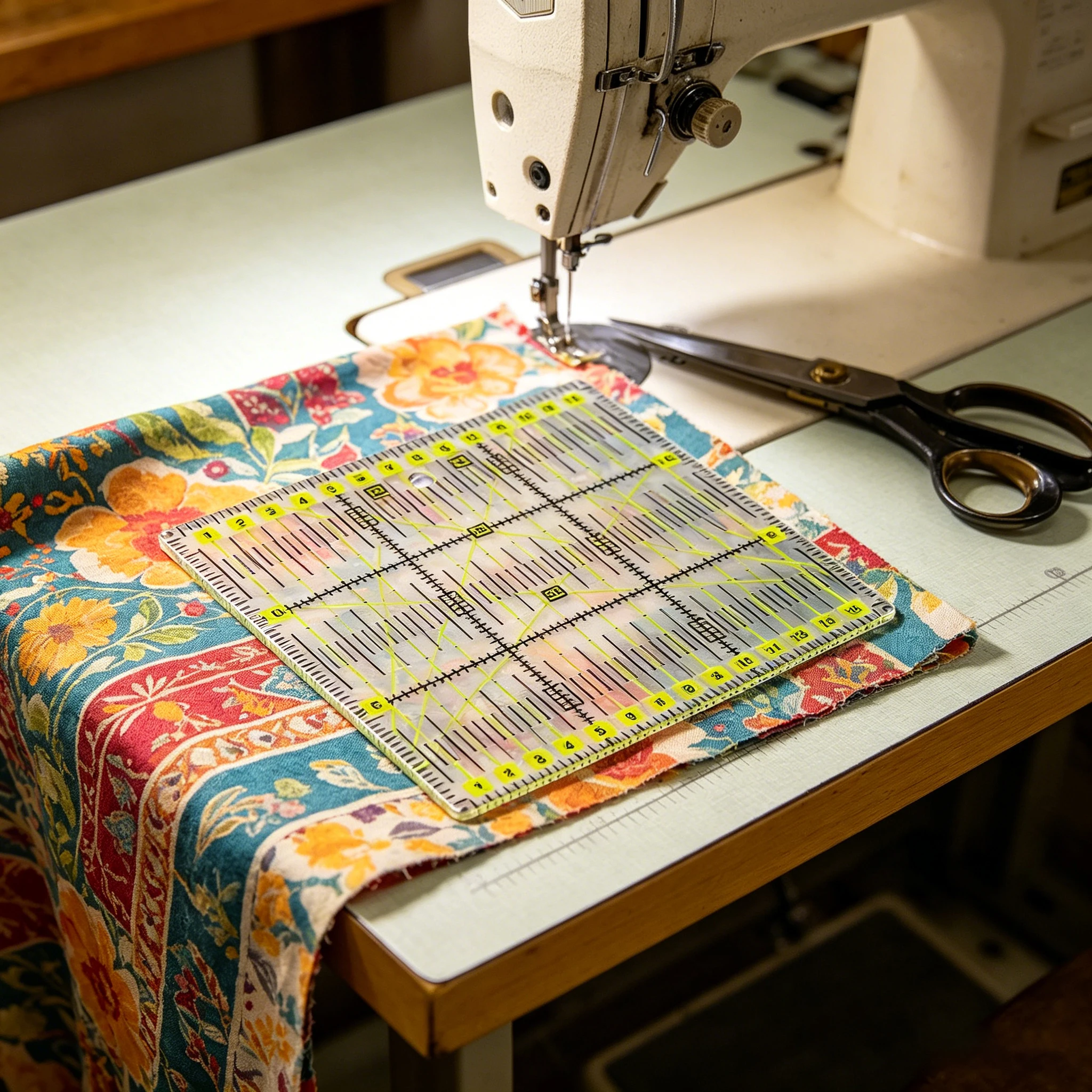 Règle carrée professionnelle en acrylique pour patchwork, outil de mesure et de positionnement pour la découpe de tissus faits main et la création de patrons de couture