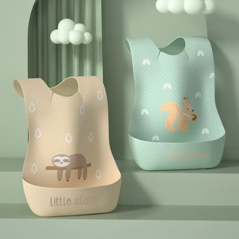 

Waterproof Disposable Children's Bib Food Feeding Supply Super Soft Infant Print Bib With Food Catcher Cartoon Saliva Towel