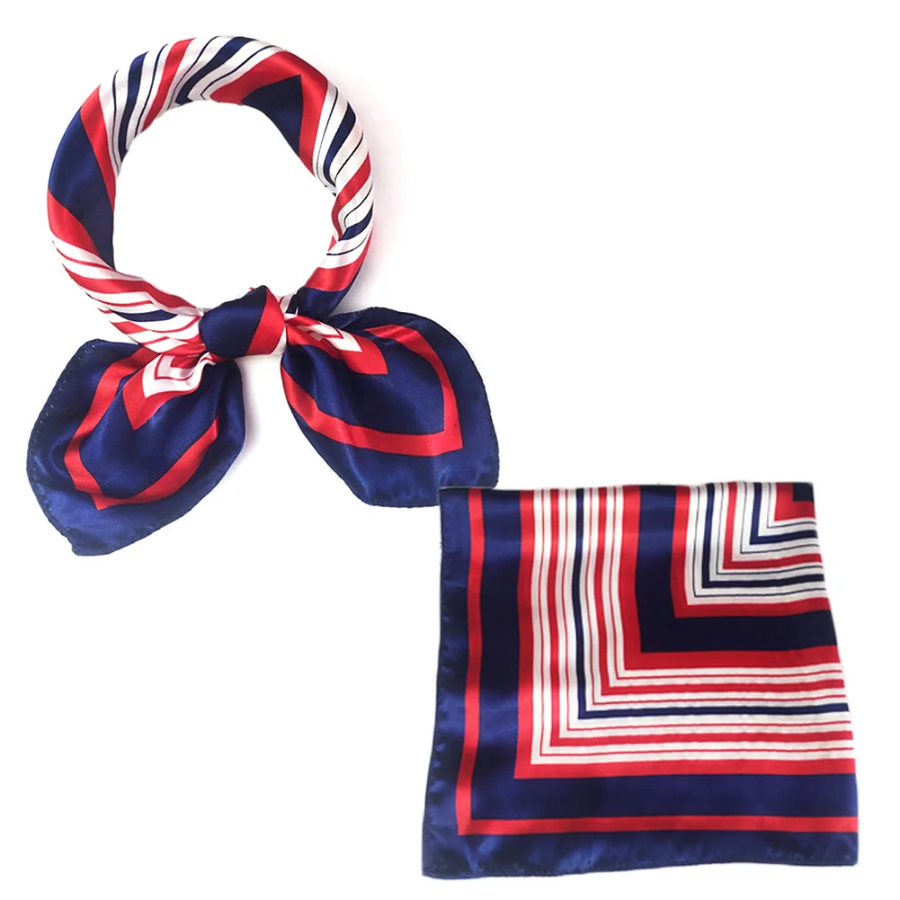 2023 Design Silk Square Scarf for Women Small Neck Scarfs Fashion Print Foulard Hairband Satin Head Kerchief Vintage Scarves