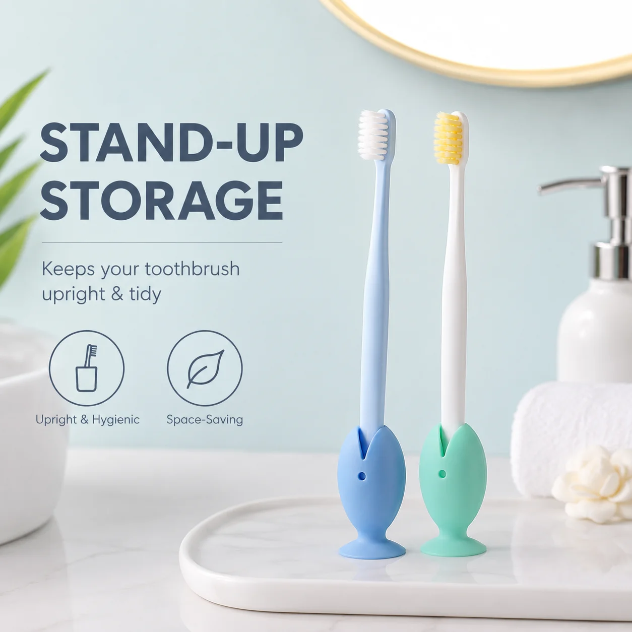 6 Pack Silicone Toothbrush Holder, Random Color Strong Suction Cup No Drilling Rack, Waterproof Bathroom Wall Mount Toothbrush