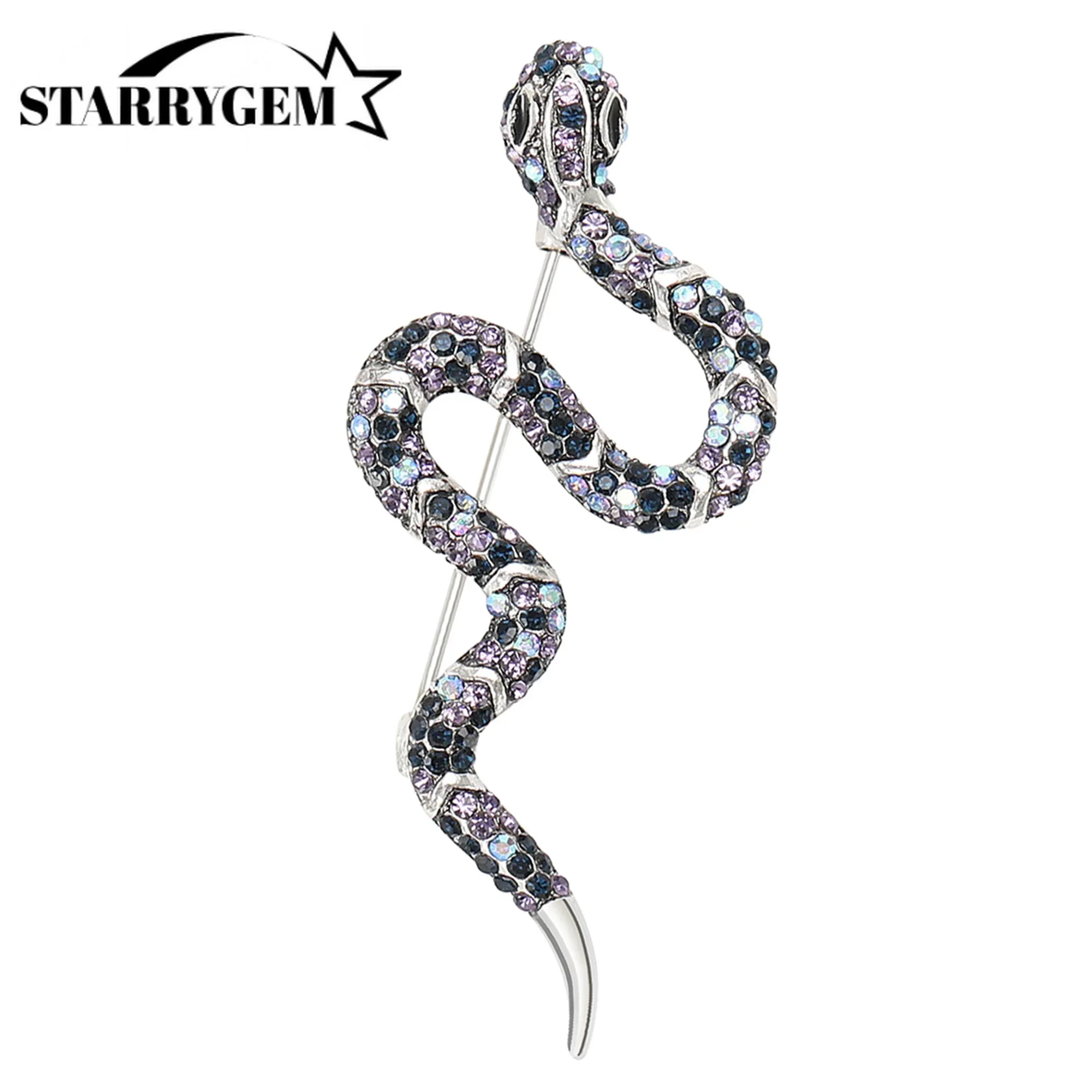 Rhinestone Snake Brooches for Women Unisex Fashion Animal Pins 6 Colors Available Office Party Friend Gifts Jewelry Accessories