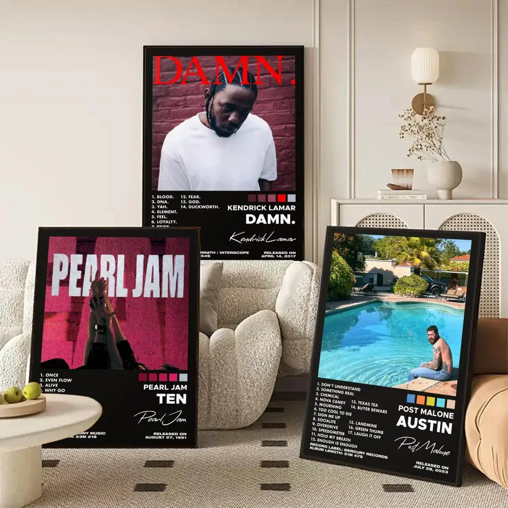 Popular Singer Alumb K-Kanye West black Poster Removable Wall Sticker Mural for Living Room – Art Poster Home Decoration Decal