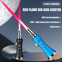 Creative  Rocket Shape Red Flame Gun Lighter Safety Lock  Switch Adjustable Flame Size Multi-purpose Ignition Tool