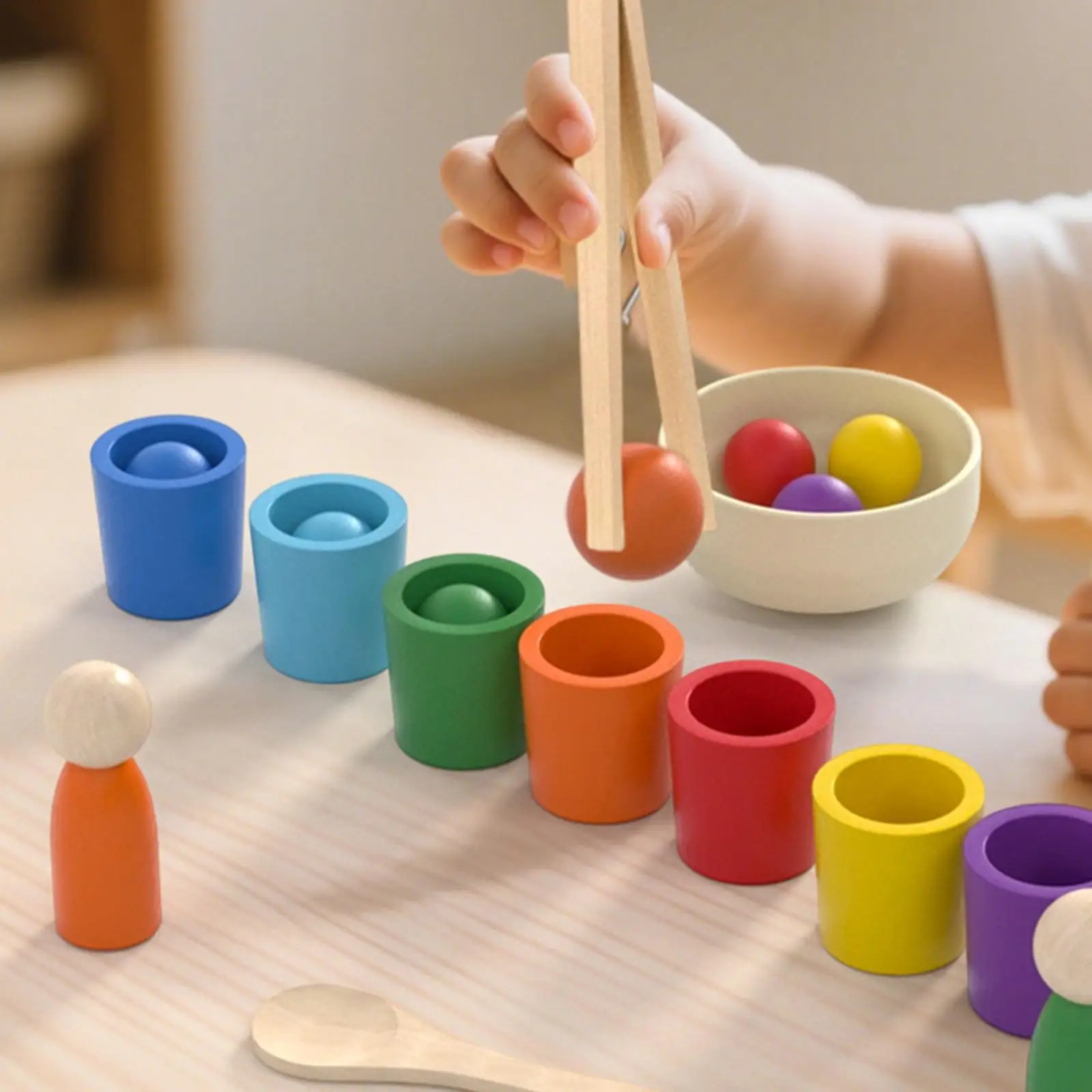 

Color Sorting Toys for Toddlers Fun with Tongs and Spoon Sensory Training